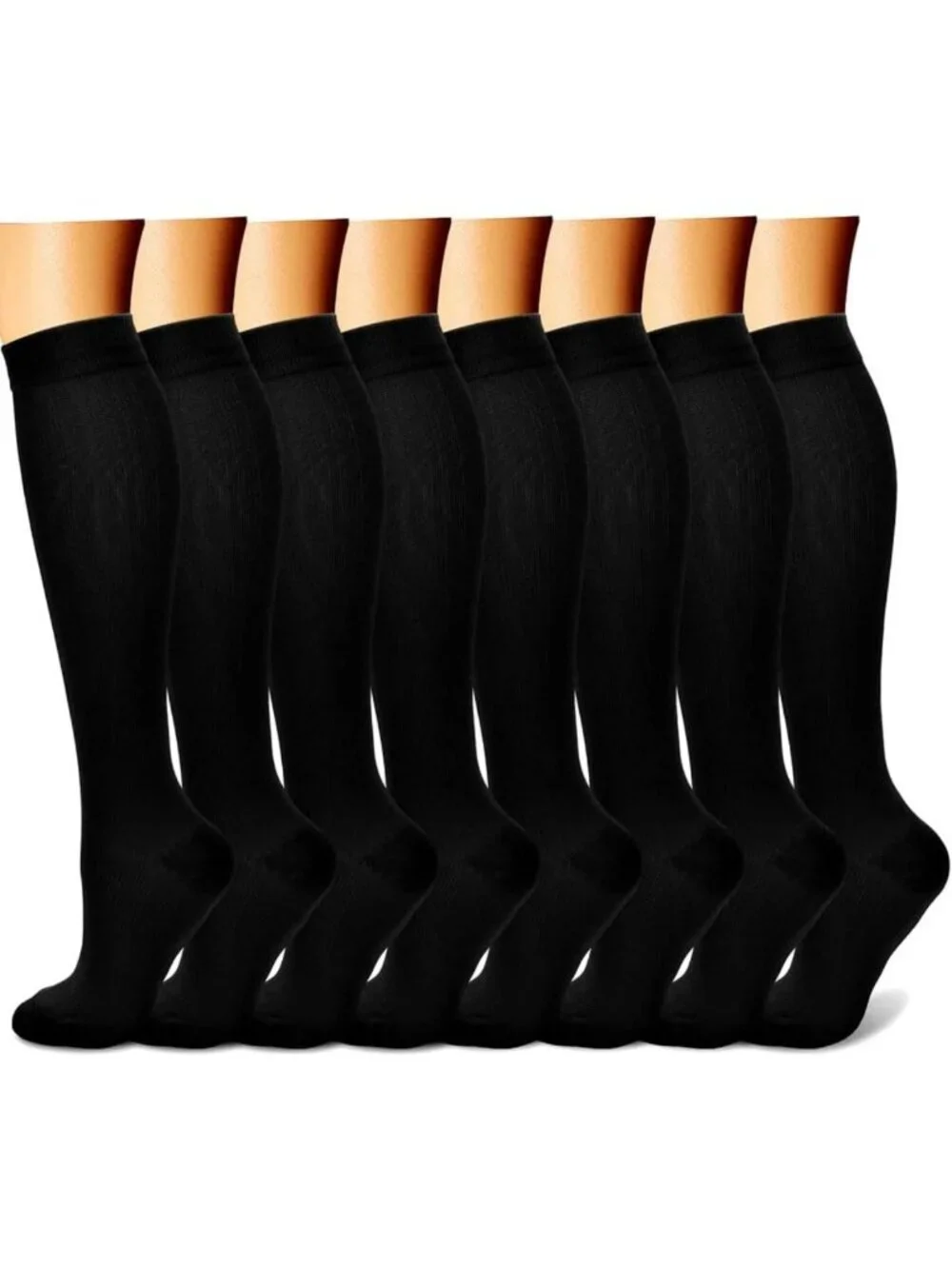 Compression Socks for Men & Women - 8 Pairs, 15-20 mmHg Support for Circulation